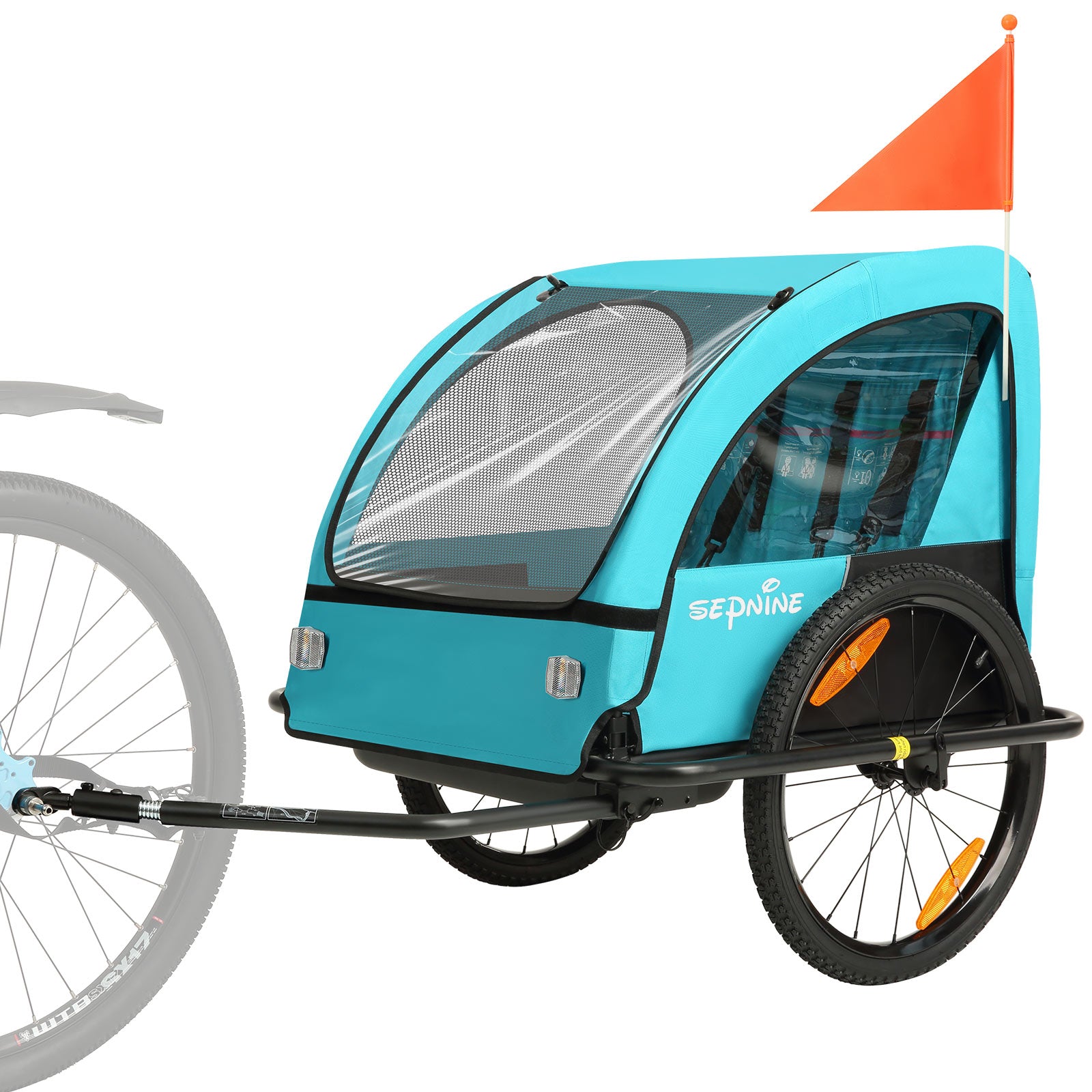 Kids Bike Trailer for 1 to 2 Children, Universal Coupler, Foldable (BT610)