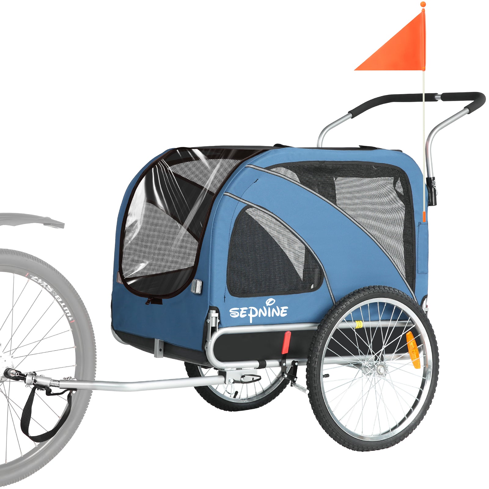Dog Trailer Bicycle 2-in-1 with Handbrake and Reflectors (10202NS)