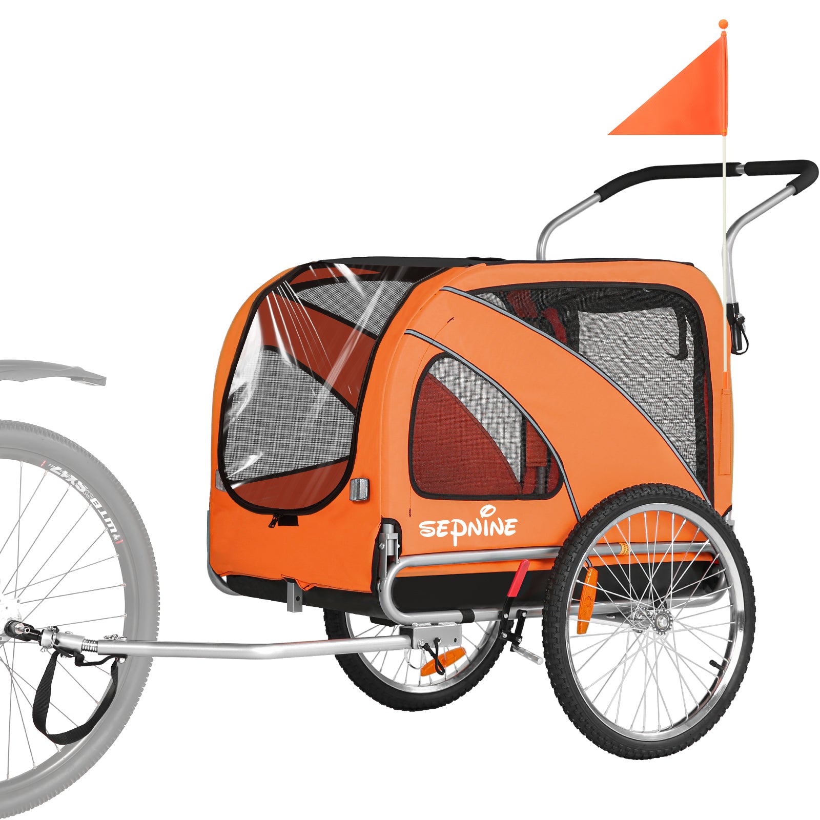 Dog Trailer Bicycle 2-in-1 with Handbrake and Reflectors (10202NS)