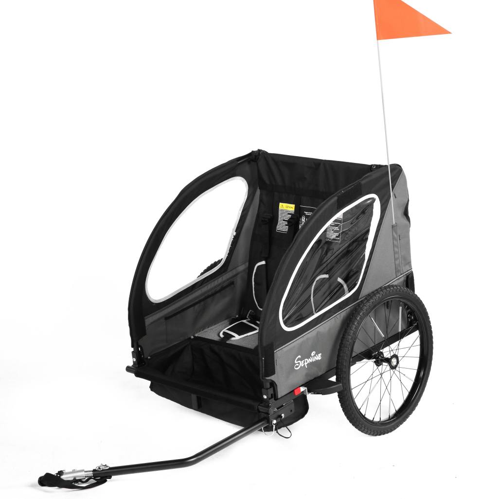 Kids Bike Trailer, Quick Attach to Bike, Foldable, with 5-Point Harness (BT921)