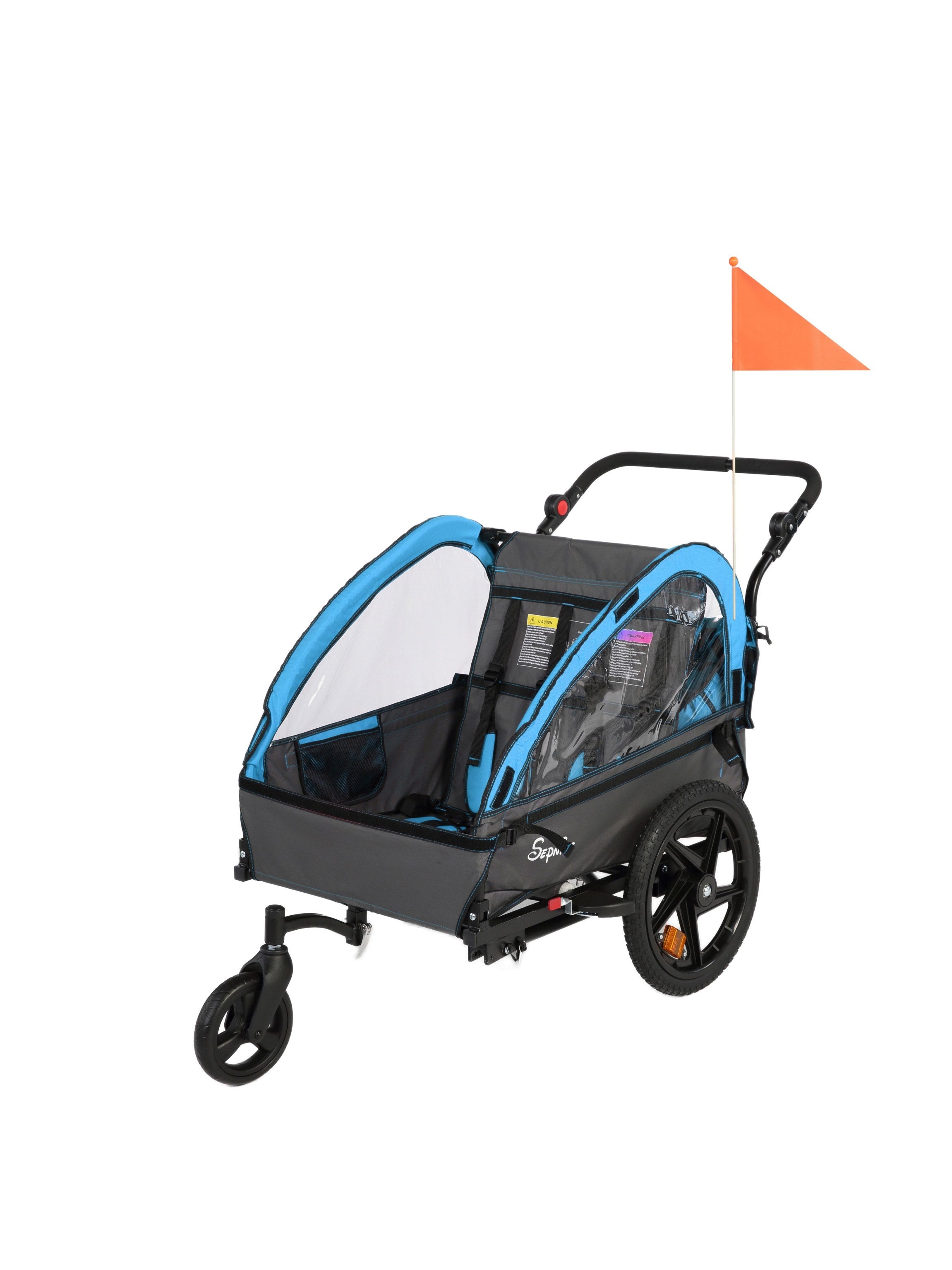 Kids Bike Trailer, 2 in 1 Canopy Carrier Converts to Stroller (BT609V2)