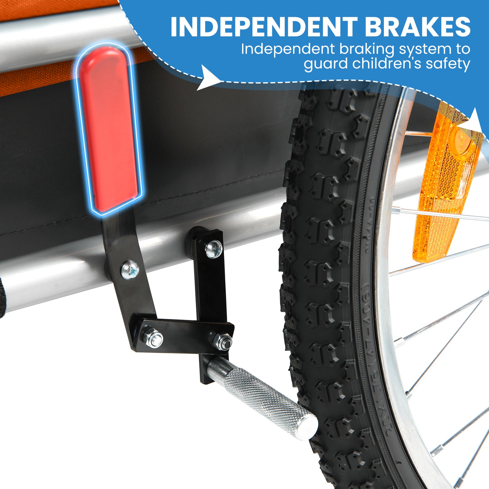Dog Trailer Bicycle 2-in-1 with Handbrake and Reflectors (10202NS)
