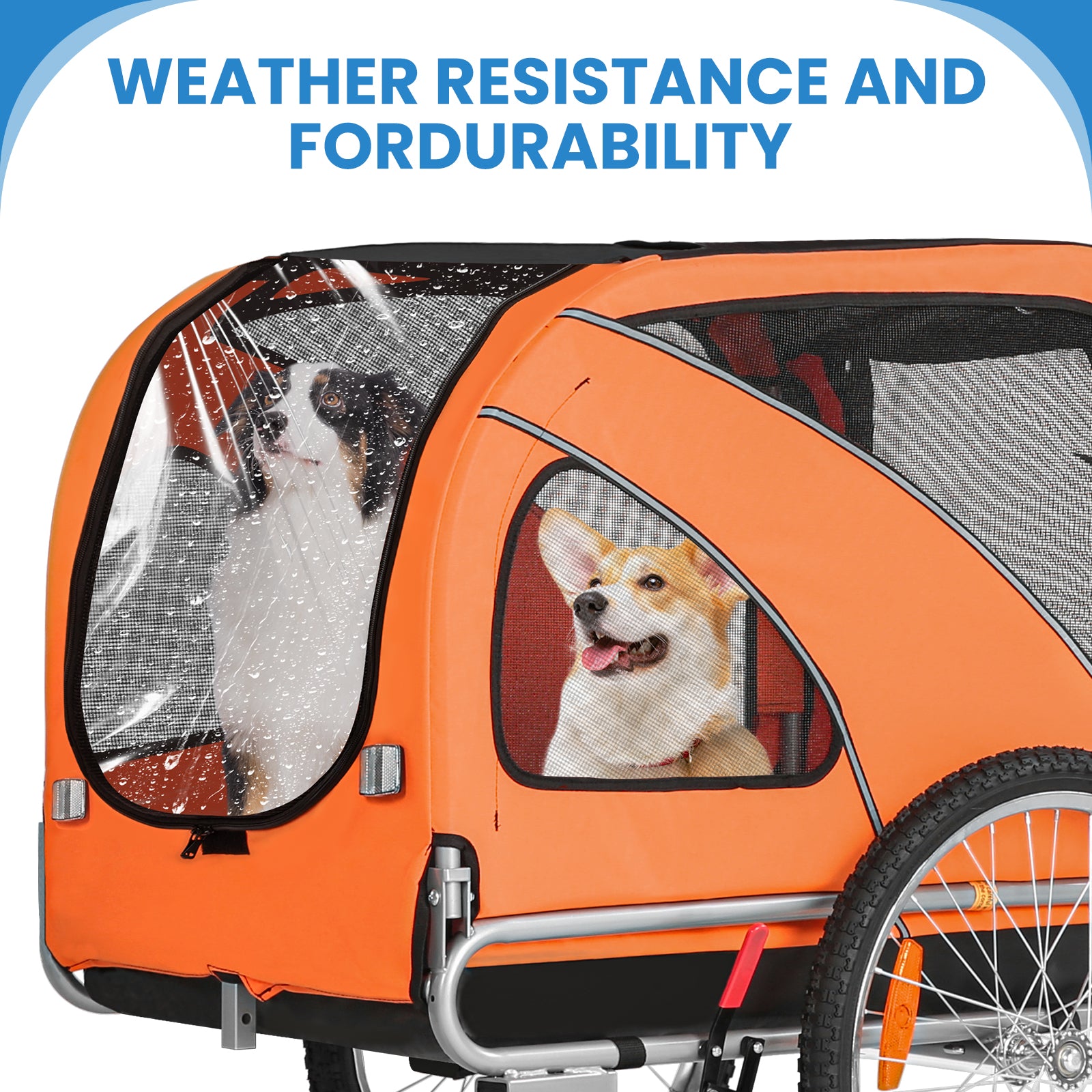 Dog Trailer Bicycle 2-in-1 with Handbrake and Reflectors (10202NS)