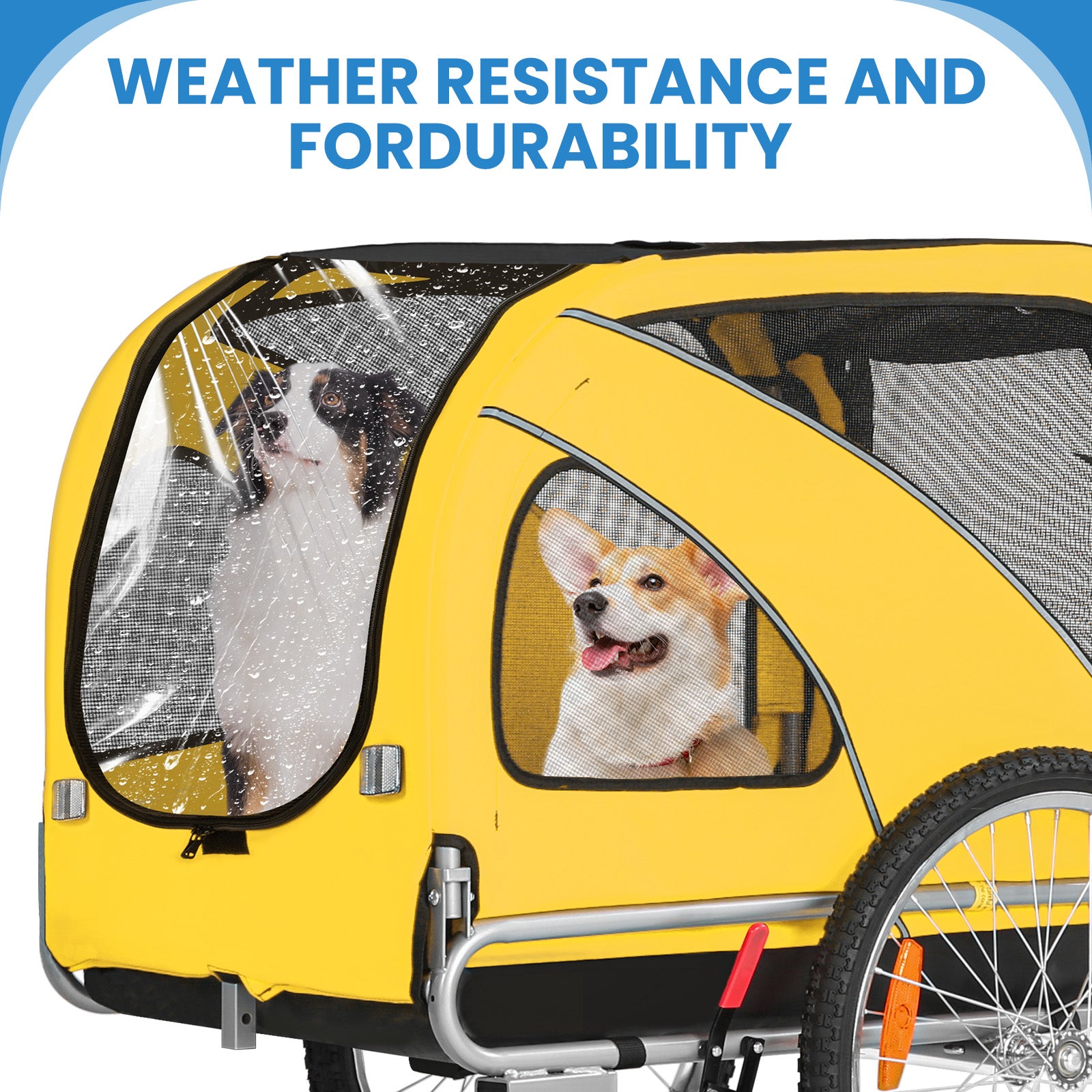Dog Trailer Bicycle & Jogger 2-in-1 with Handbrake and Reflectors (10202B)