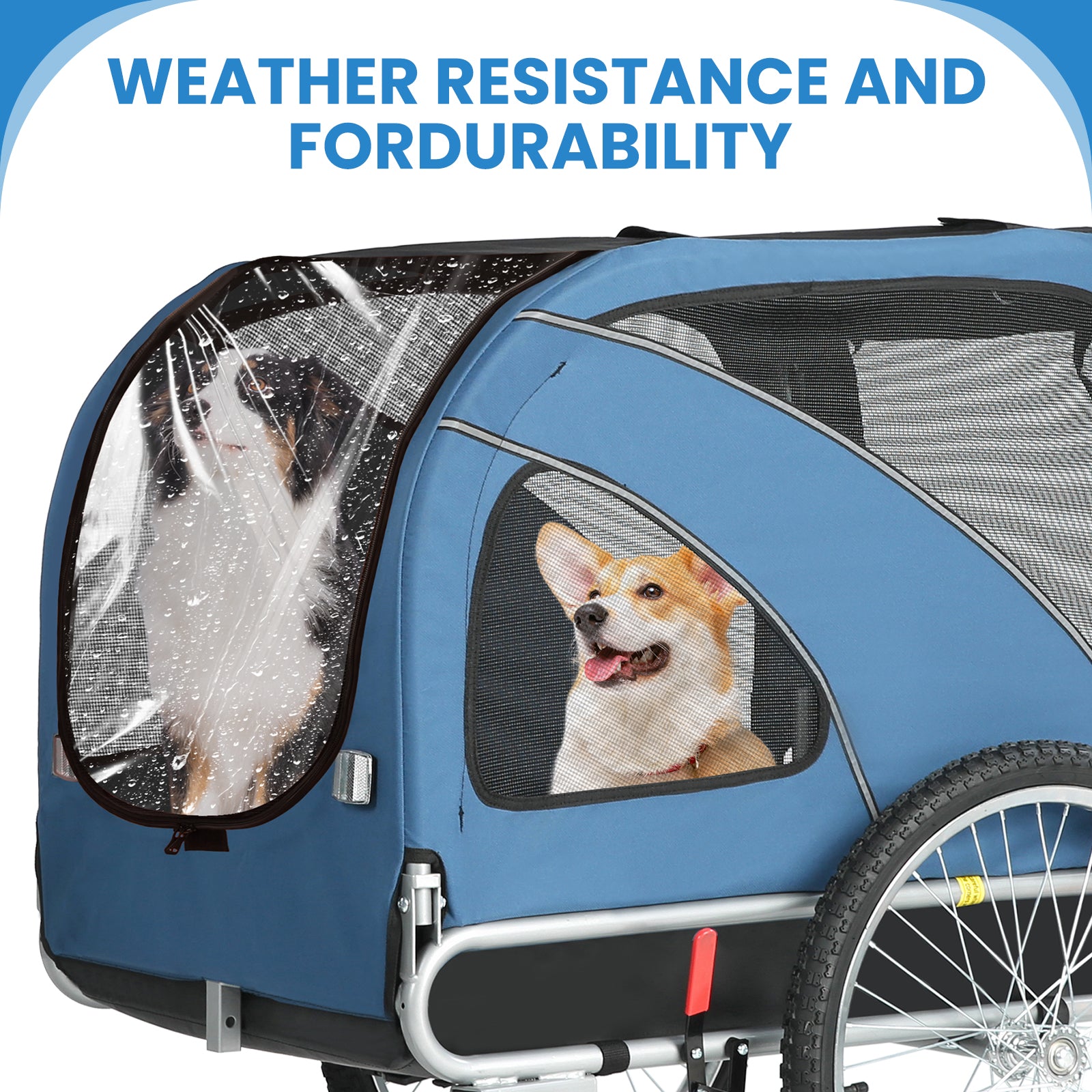 Dog Trailer Bicycle 2-in-1 with Handbrake and Reflectors (10202NS)