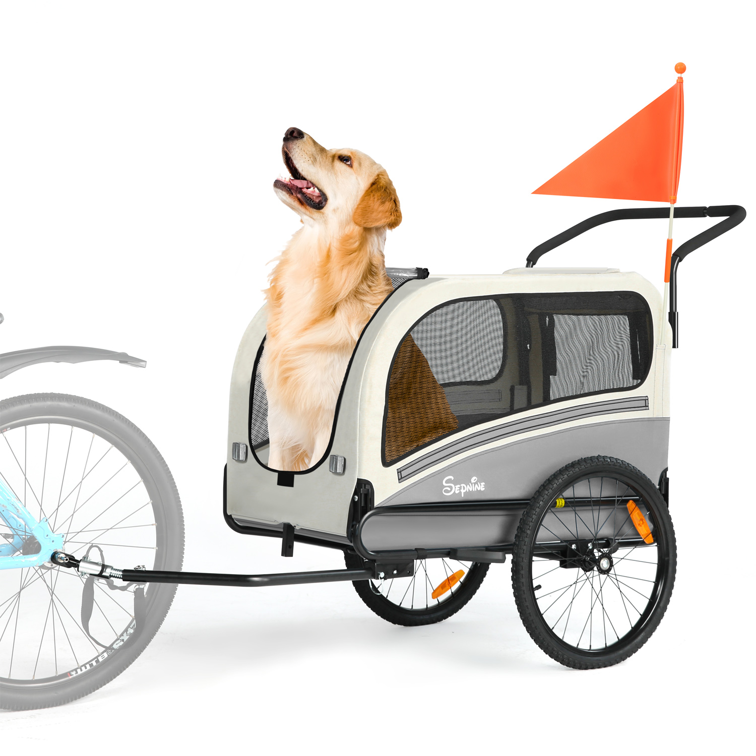 Dog Trailer Bicycle 2-in-1 with Handbrake and Reflectors (10202NS)