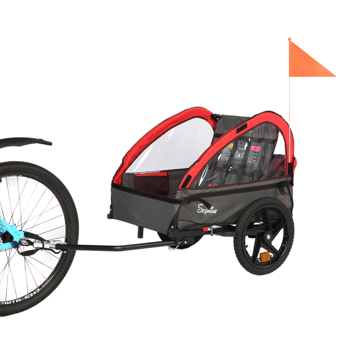 Kids Bike Trailer, 2 in 1 Canopy Carrier Converts to Stroller (BT609V2)
