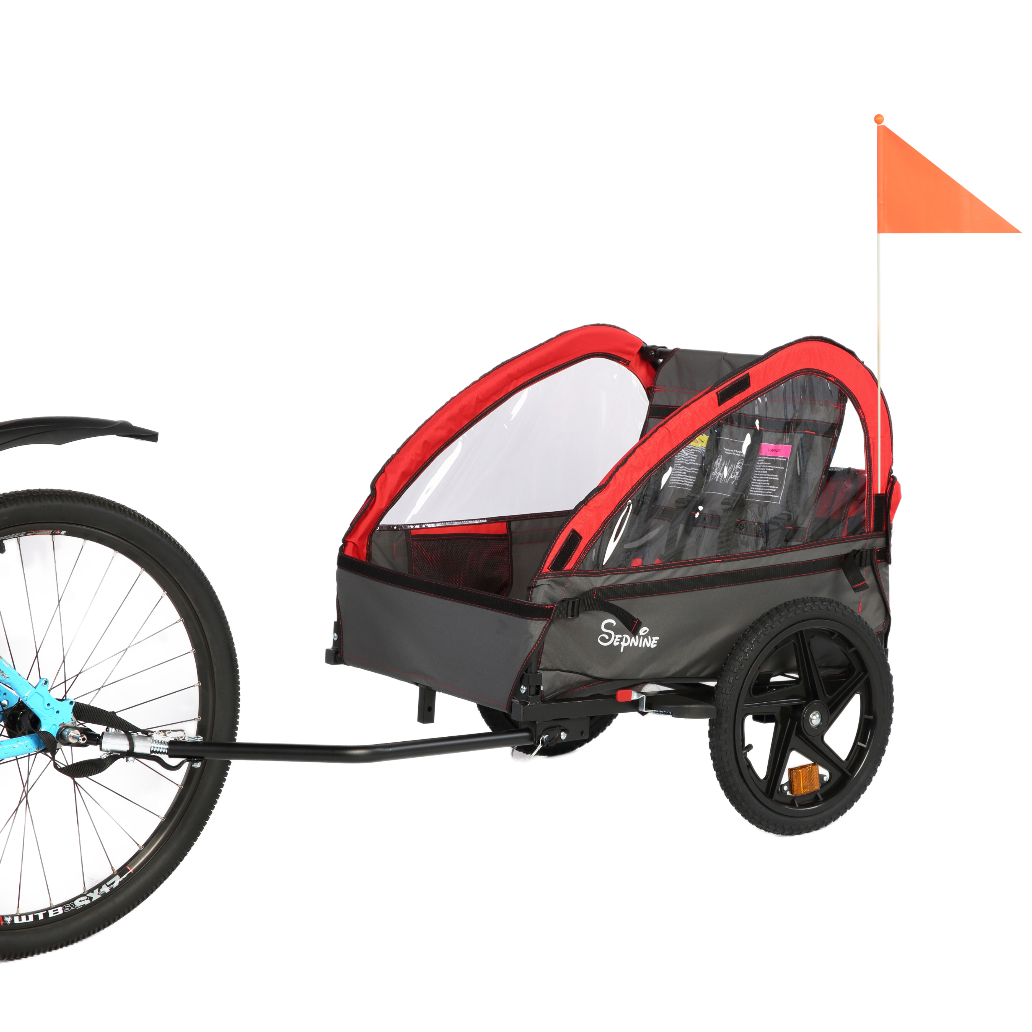 Kids Bike Trailer, 2 in 1 Canopy Carrier Converts to Stroller (BT609V2)