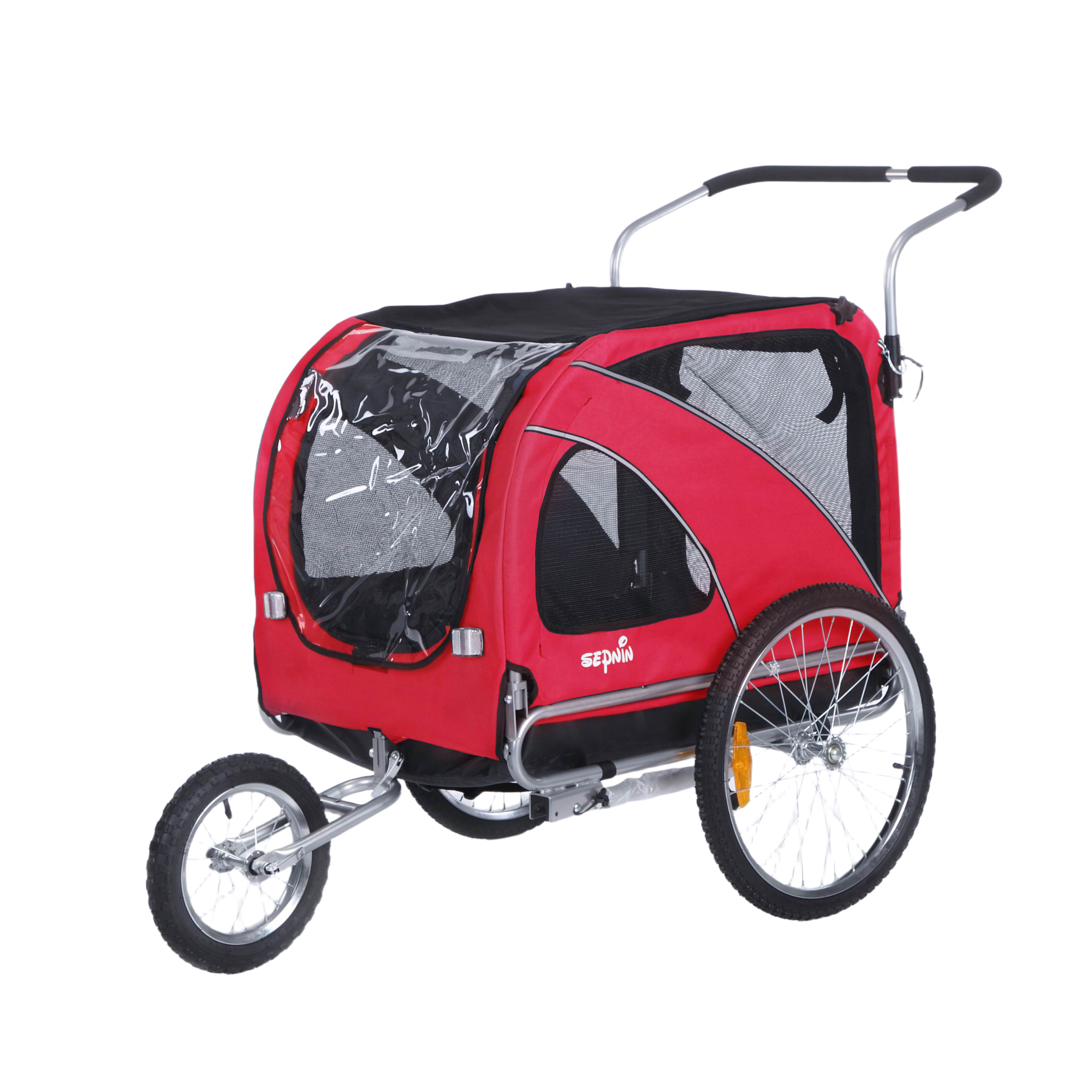 Dog Trailer Bicycle & Jogger 2-in-1 with Handbrake and Reflectors (10202B)