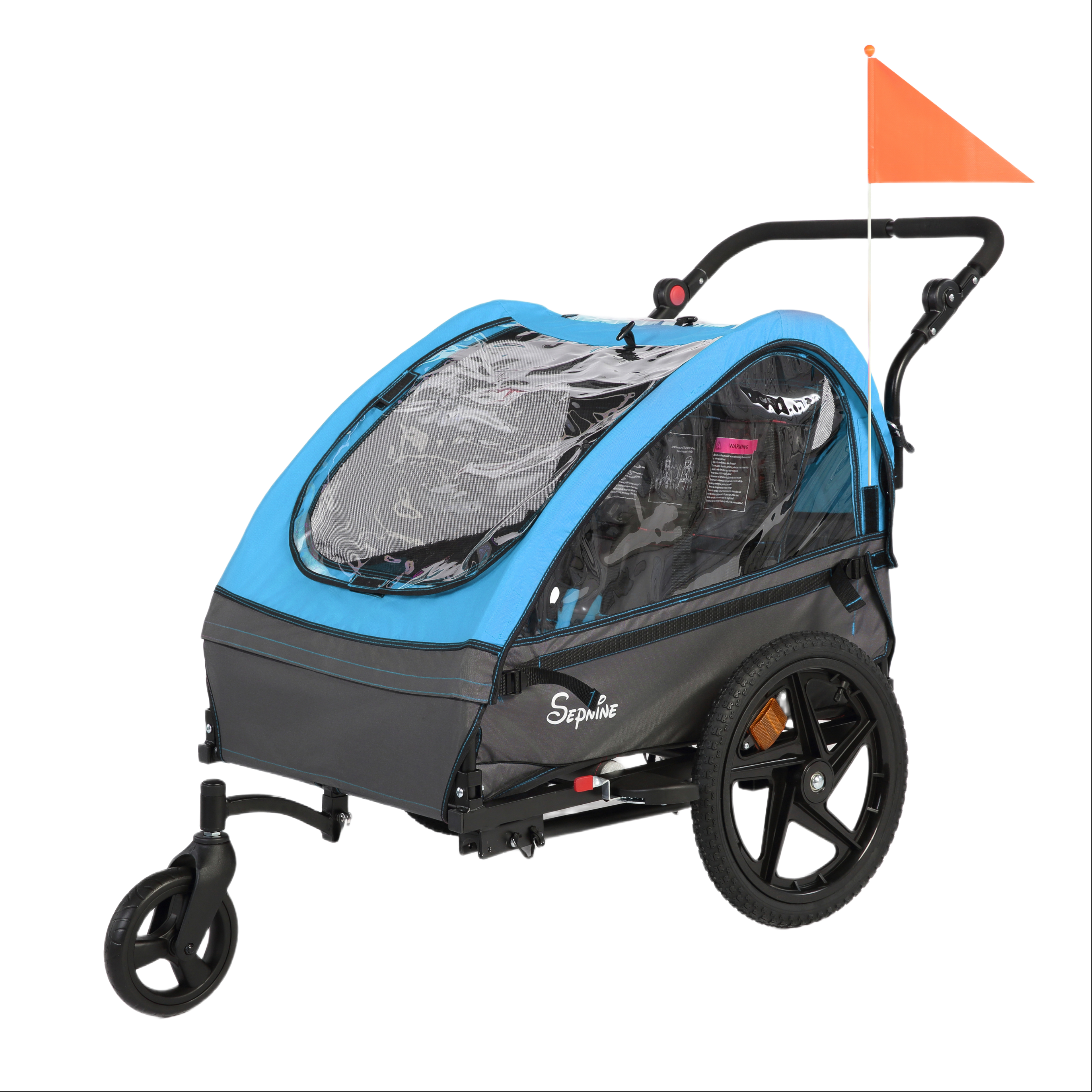 Kids Bike Trailer, 2 in 1 Canopy Carrier Converts to Stroller (BT609V2)