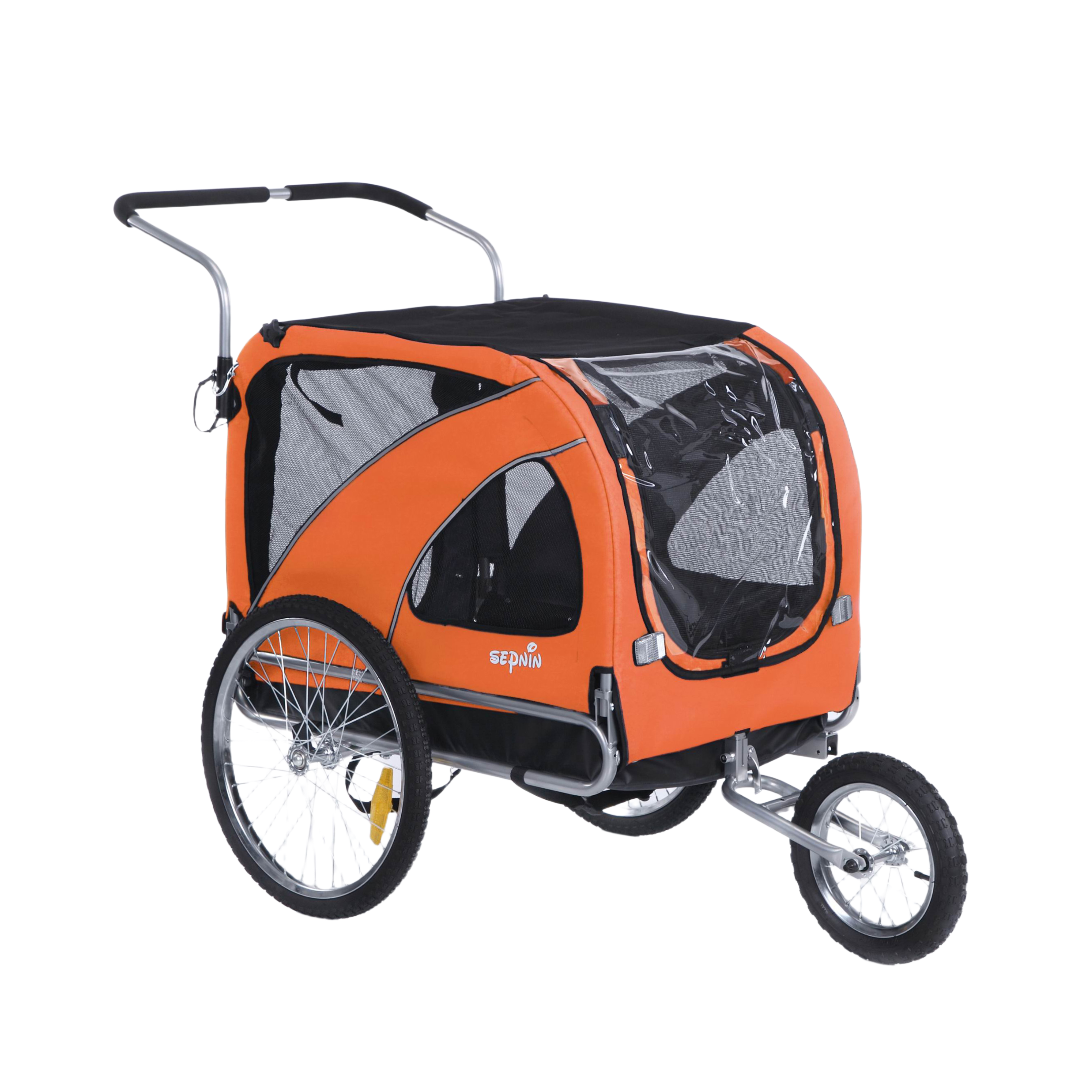 Dog Trailer Bicycle & Jogger 2-in-1 with Handbrake and Reflectors (10202B)