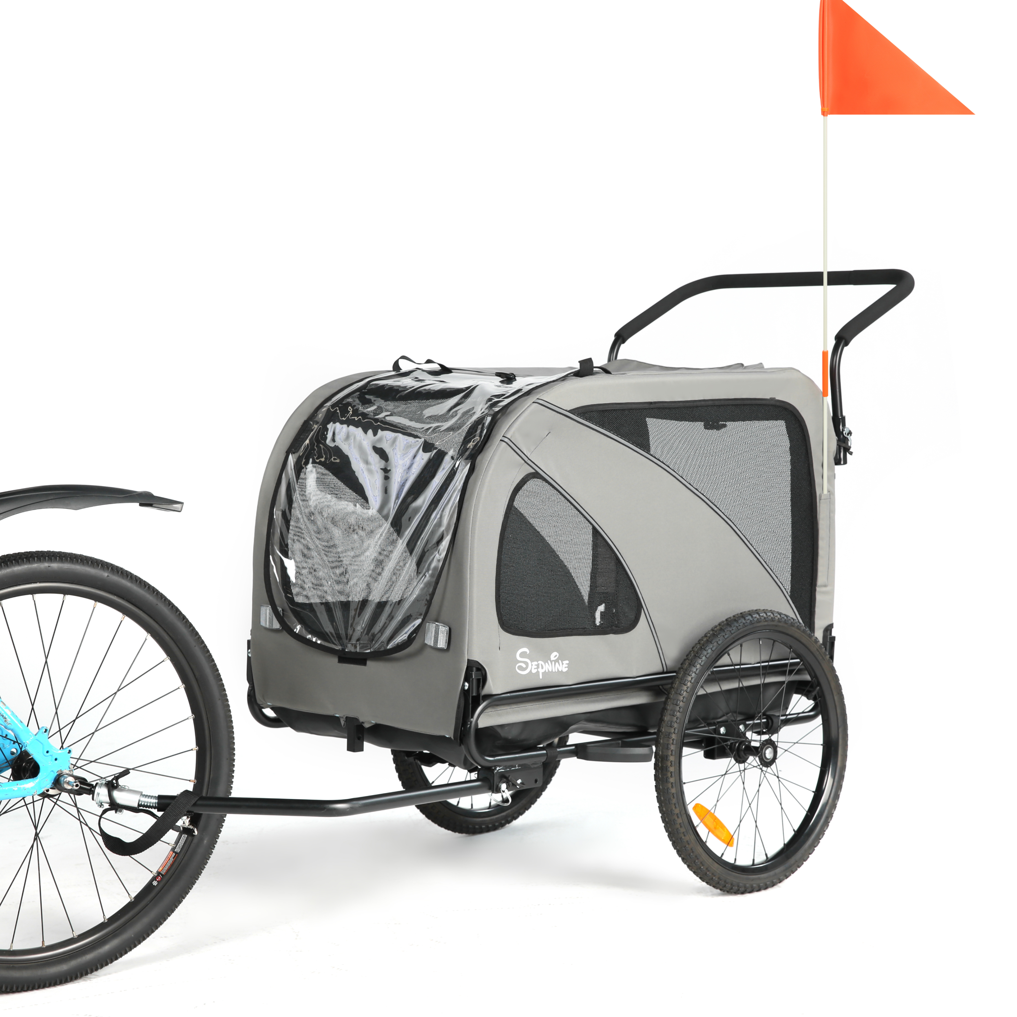 Dog Trailer Bicycle 2-in-1 with Handbrake and Reflectors (10202NS)