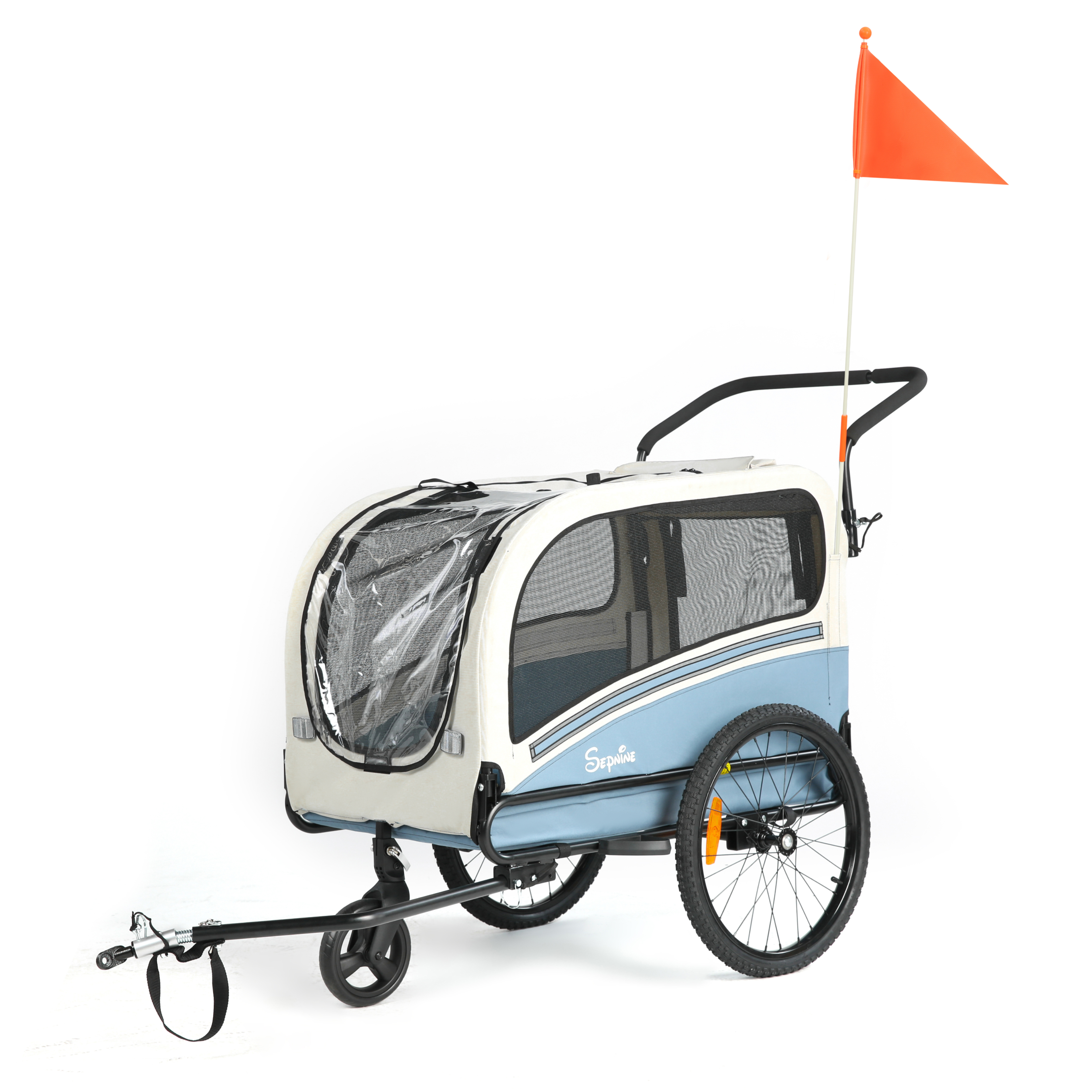 Dog Trailer Bicycle 2-in-1 with Handbrake and Reflectors (10202NS)