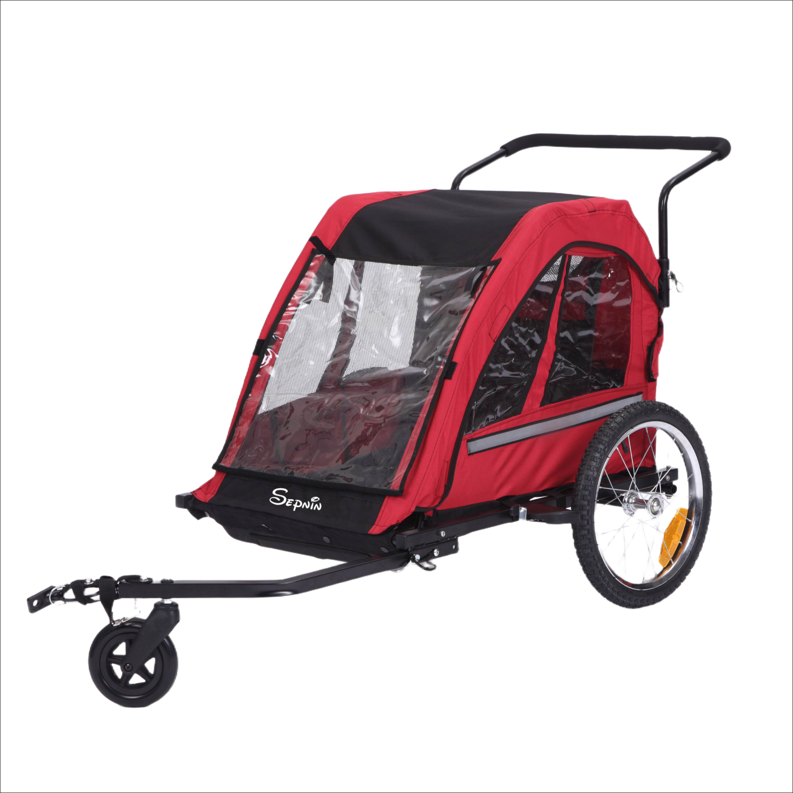 Kids Bike Trailer for 2 Kids, Red (BT511)