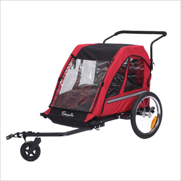Kids Bike Trailer for 2 Kids, Red (BT511)