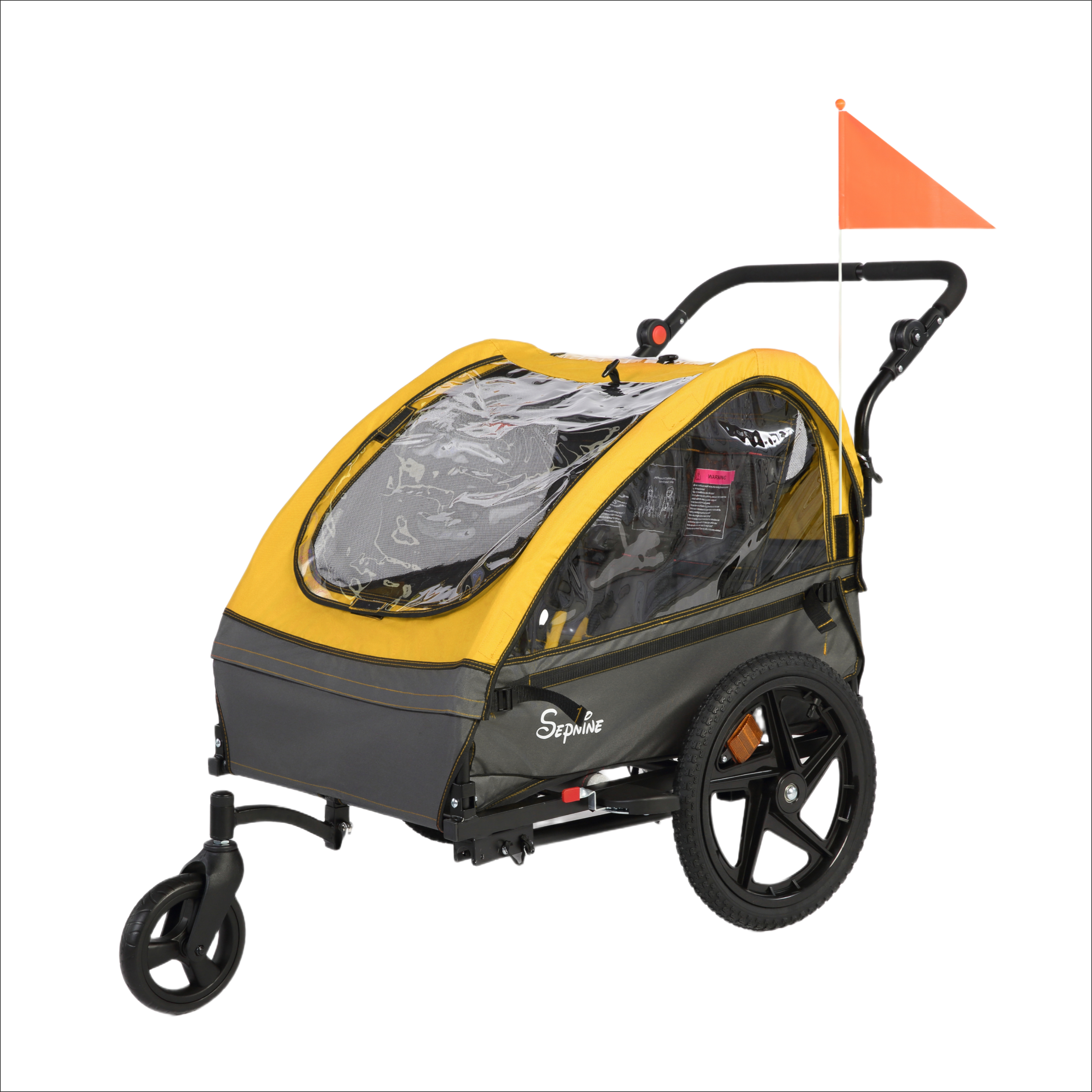 Kids Bike Trailer, 2 in 1 Canopy Carrier Converts to Stroller (BT609V2)