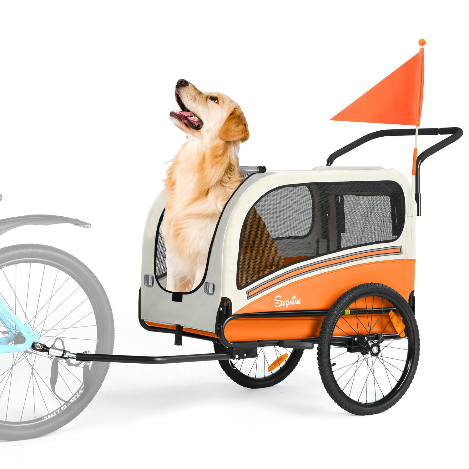 Dog Trailer Bicycle 2-in-1 with Handbrake and Reflectors (10202NS)