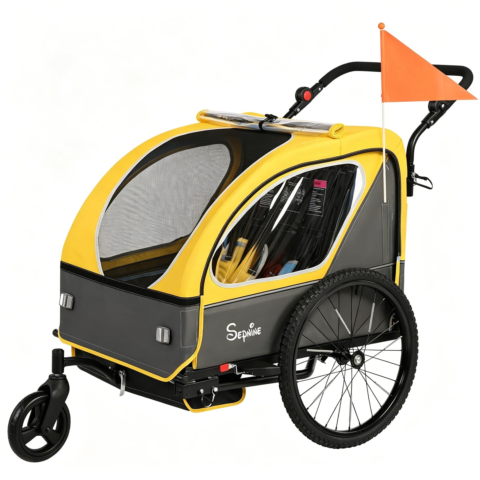 Kids Bike Trailer, Quick Attach to Bike, Foldable, with 5-Point Harness (BT921)