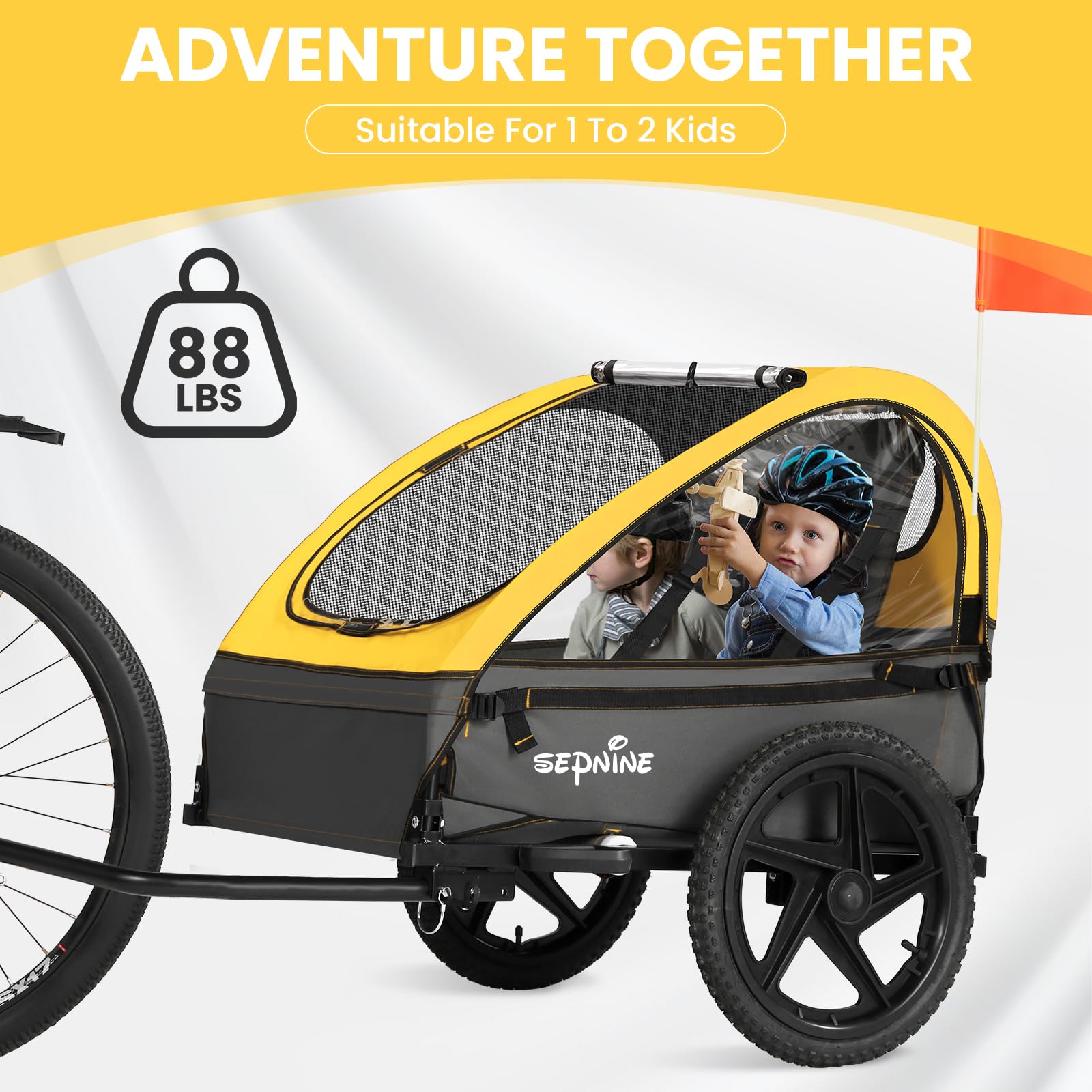 Bicicleta con remolque para 2 niños (BT609)