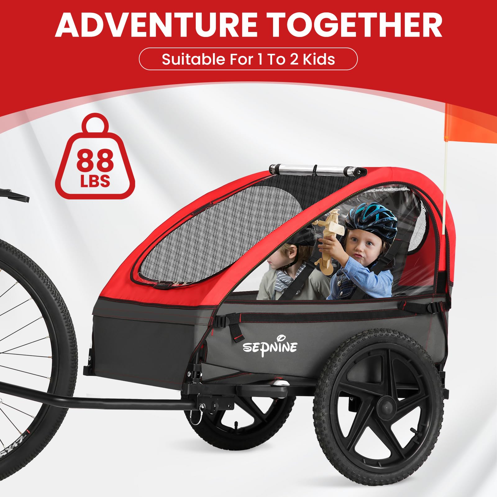 Bicicleta con remolque para 2 niños (BT609)