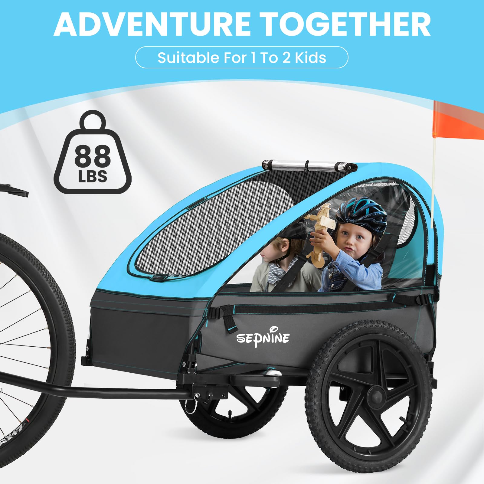 Bicicleta con remolque para 2 niños (BT609)