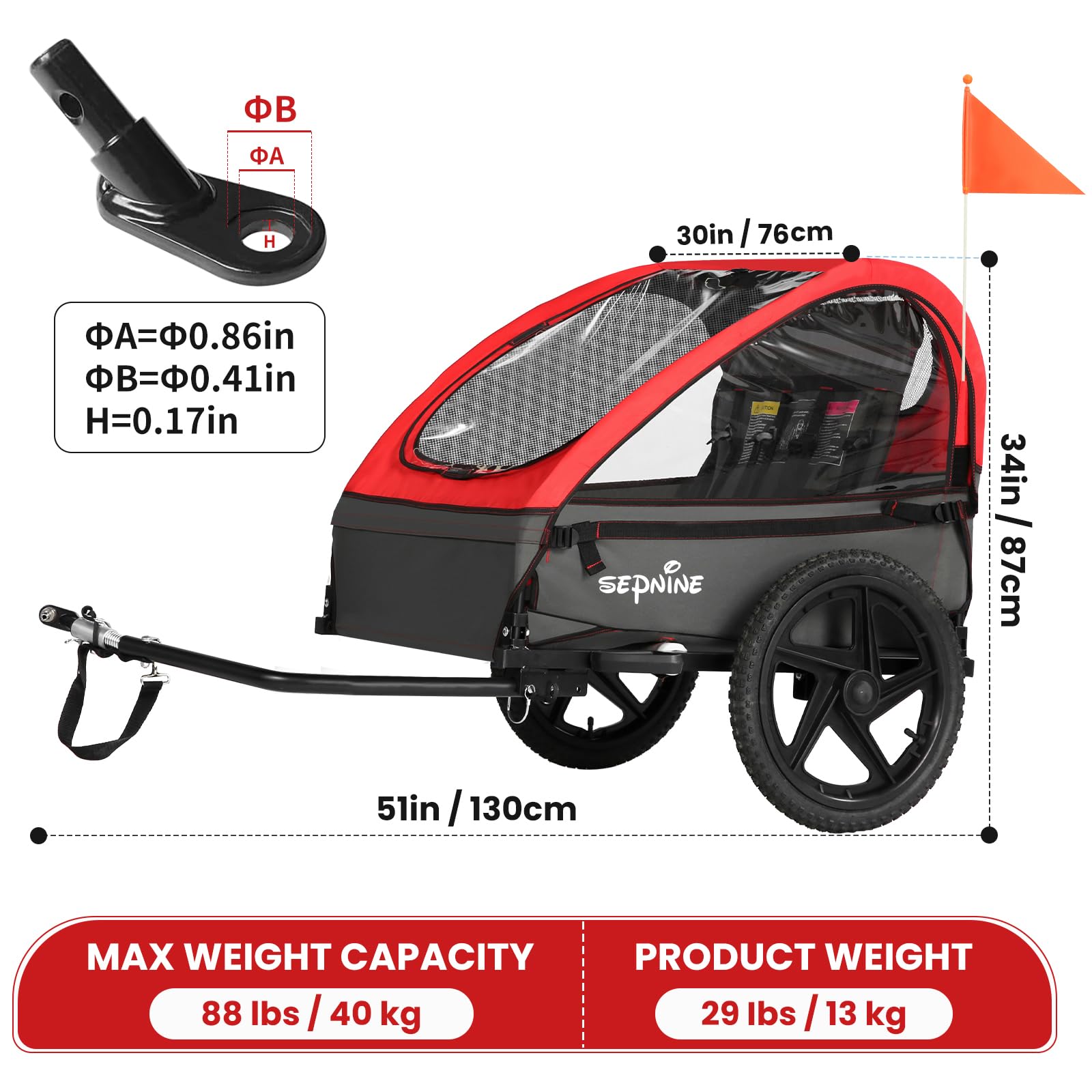 Bicicleta con remolque para 2 niños (BT609)