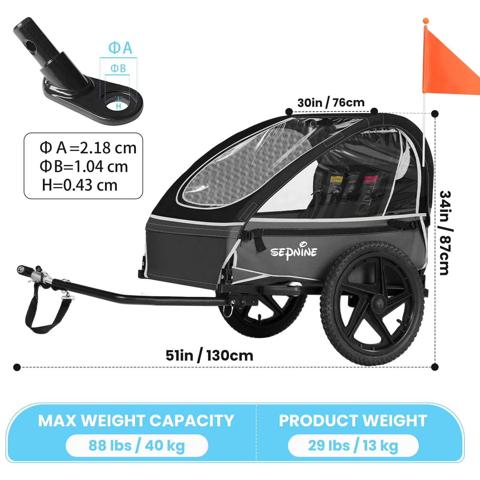 Bicicleta con remolque para 2 niños (BT609)